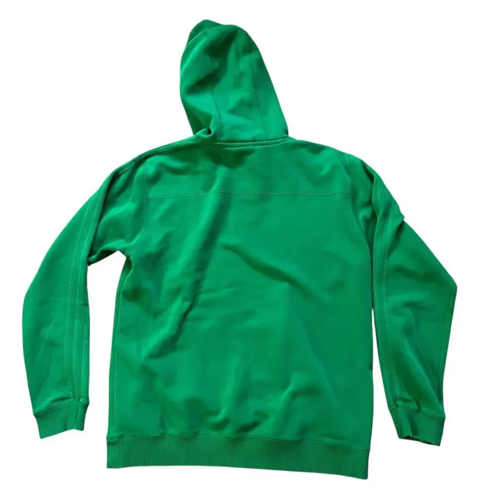 Adidas Men's Lime Green Yellow Trefoil Hoodie Striped Large Streetwear Skater